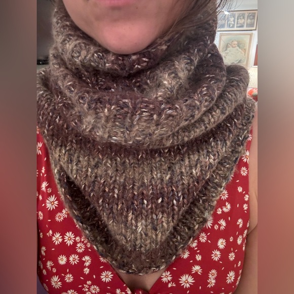 Echo Accessories - Echo Shimmery Cozy Brown Knit Neck Warmer